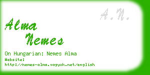 alma nemes business card